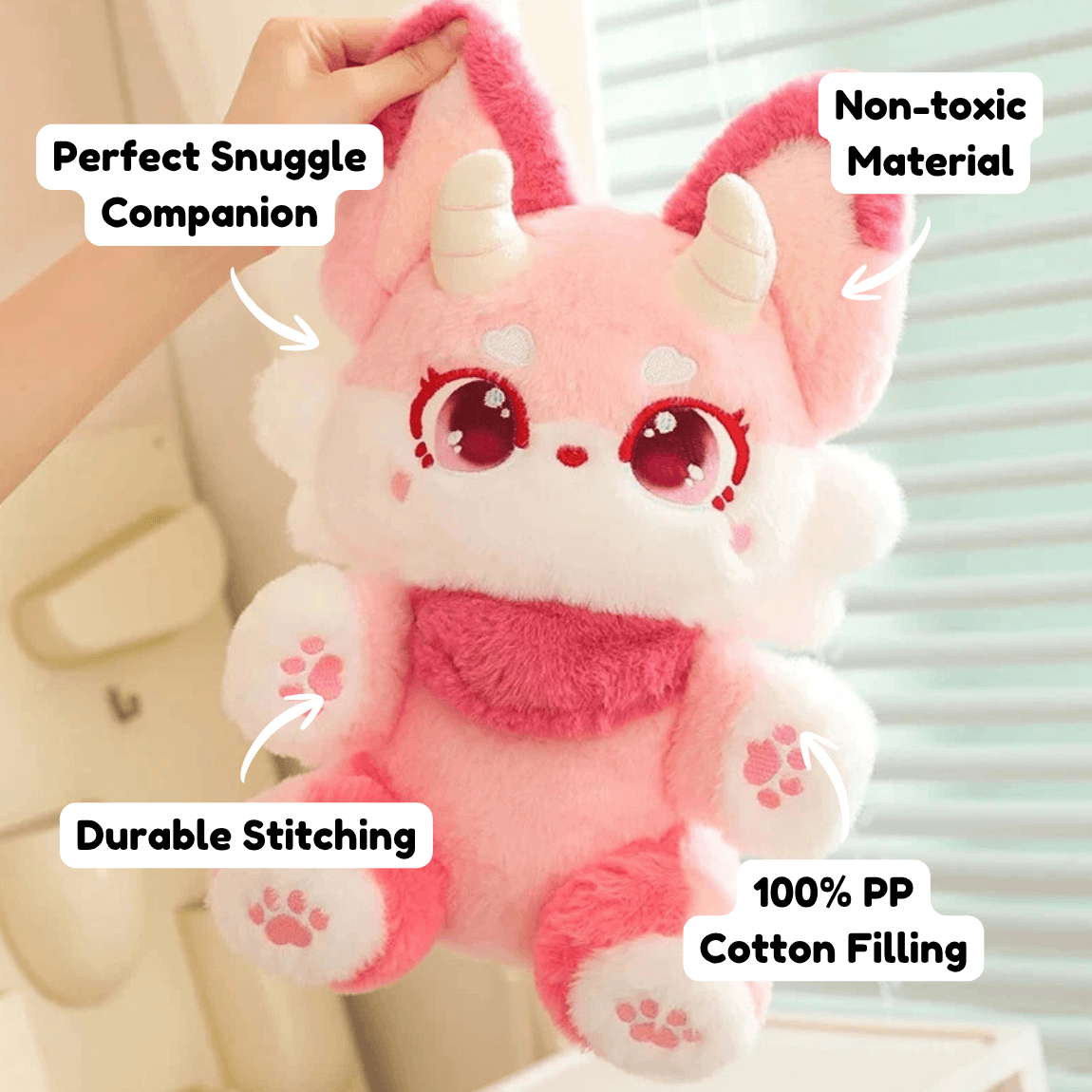 Dreamy horned fox plushie – view 3