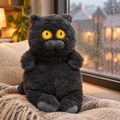 Fluffy cat plushie on a cozy window seat