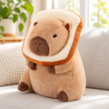Bread capybara plushie on a living room sofa