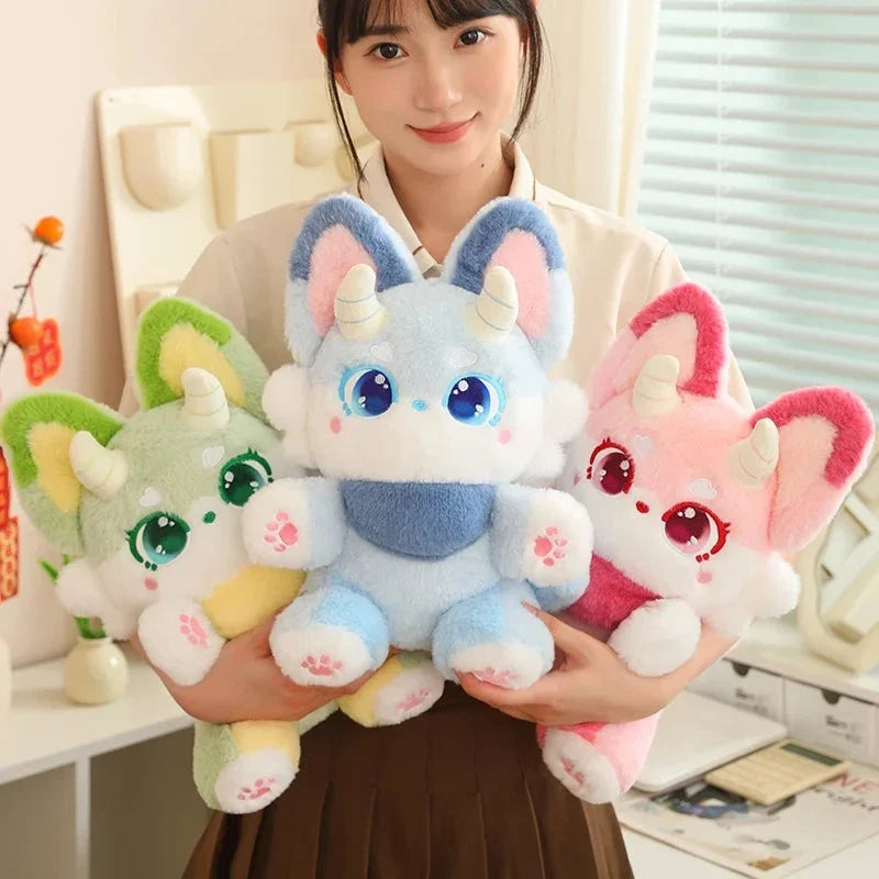 Dreamy horned fox plushie – view 1