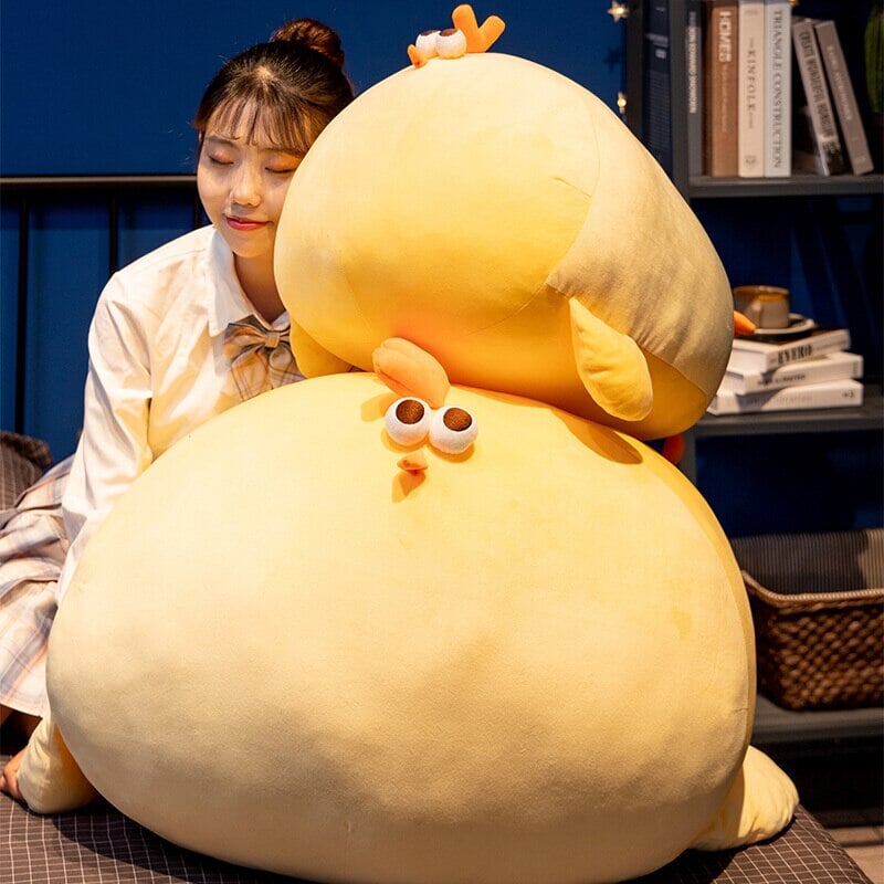 Chonky yellow chicken plushie – view 2
