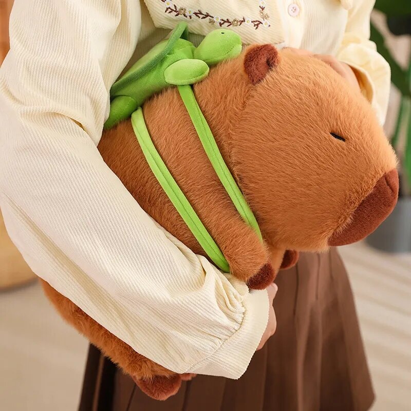 Capybara plushie with turtle backpack – view 3